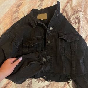 Black denim cropped Jean jacket